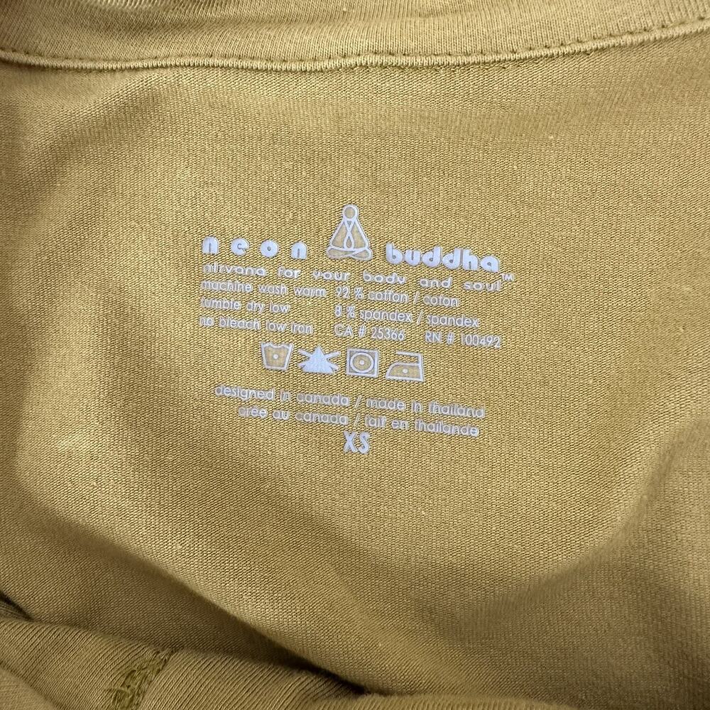 Neon Buddha Cardigan‎ Sweatshirt Womens XS Mustard Yellow Oversized Buttons Art - Picture 6 of 12